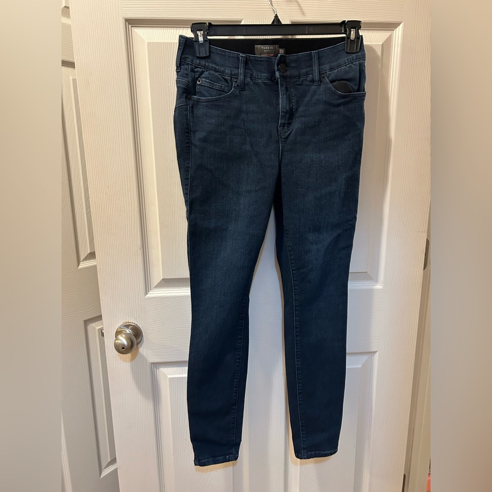 Torrid 10R Dark Blue Bombshell Skinny Premium Stretch Jeans Elastic Waist EUC